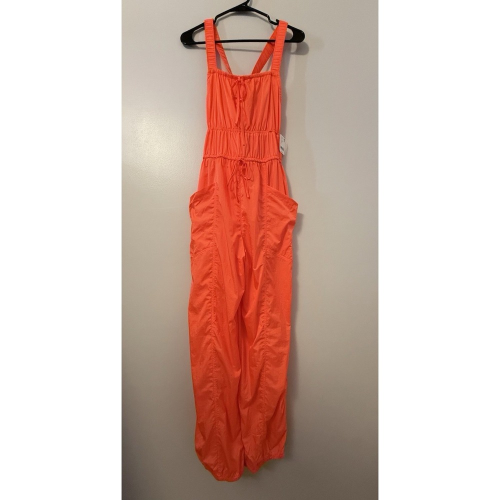 Free People FPMovement Tropic Sport One-Piece Jumpsuit Neon Orange Small